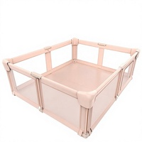 Parc de jeu pliable pour bébé avec tapis d'éveil en tissu tricolore pour usage domestique intérieur, idéal pour la marche et le jeu des tout-petits, avec barrière de sécurité enfant