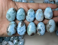 Pendentifs classiques en pierre naturelle Larimar de Dominique bleue, perles en forme de poire de 30 mm, vente chaude, tendance, pour homme, cadeau