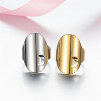 Mode Edelstahl Ring Persönlichkeit Retro Stern Mond breiten Ring 18 Karat Gold Männer und Frauen Paar Ring Schmuck Großhandel
