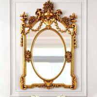 Miroir mural baroque sculpté vintage de luxe, miroir HD pour la décoration de la maison, chambre, entrée, salle de bain, salon