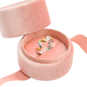 Caja de terciopelo para joyería, para anillos de boda, pendientes, colgantes, con diseño de lazo. - Product Image 2