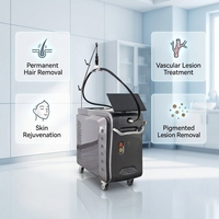 Machine d'épilation professionnelle à double laser 755nm 1064nm pour le corps entier, largeur d'impulsion d'énergie réglable pour l'élimination des taches de vieillesse