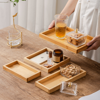 Plateau de vanité en bambou, décoration de salle de bain moderne, vanité de toilette, table de travail, décoration polyvalente de maison et d'appartement