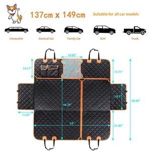 Housse <span class=keywords><strong>de</strong></span> siège auto 4-en-1 robuste en tissu Oxford <span class=keywords><strong>pour</strong></span> <span class=keywords><strong>chien</strong></span>, avec fenêtre en maille imperméable, accès par ceinture <span class=keywords><strong>de</strong></span> sécurité, rabats latéraux et poches, ajustement universel - Product Image 3
