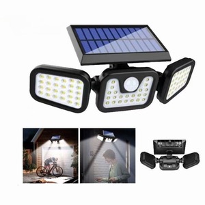 3-Head Solar <b>Motion</b> <b>Sensor</b> <b>Light</b>, Outdoor Solar Powered Flood <b>Light</b>, Auto On/Off Security Wall Lamp for Yard Driveway Pathway - Product Image 5