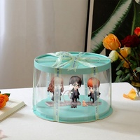 Boîte à gâteau ronde transparente en PET, petite taille, étanche, avec logo personnalisé en relief, idéale pour l'emballage cadeau - Offre Spéciale
