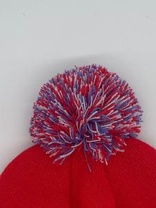 Chapeau d'hiver personnalisé de luxe pour hommes et femmes, <span class=keywords><strong>bonnet</strong></span> en tricot bicolore, broderie 3D, <span class=keywords><strong>pompon</strong></span>, logo personnalisé, plage et affaires - Product Image 3
