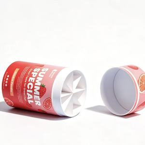 Tube en papier cylindrique de qualité alimentaire, taille personnalisée, avec couvercle scellé, pour boissons solides, poudre de protéines, compléments alimentaires - Product Image 2