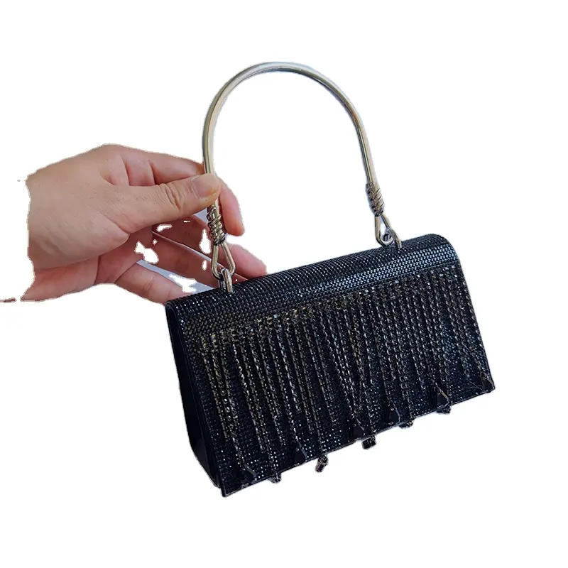 2023 bolsos de diseñador de lujo para mujer, bolsos de mano con diamantes de imitación, bolsos de noche con asa de billetera de cuero, monederos de cintura alta al por mayor