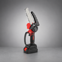 Gergaji rantai mini elektrik portabel OEM industri tanpa kabel dengan gagang teleskopik, baterai, motor brushless 600W, 6 inci, untuk DIY