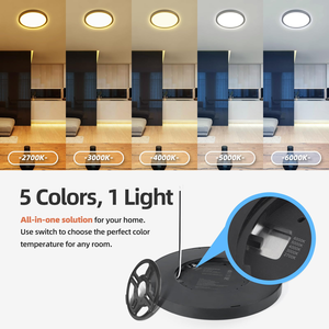 Panel de Luz <span class=keywords><strong>LED</strong></span> 2x2 para Techo, 3CCT, Regulable, 24w, Plafón <span class=keywords><strong>LED</strong></span> Redondo Delgado para Interiores, para Sala de Estar, Lámpara de Techo, Luz UFO - Product Image 4