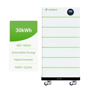 Batterie de stockage d'énergie solaire domestique empilable LiFePO4 48V 100Ah 30KWh CAN 6000 cycles compatible CE FCC Onduleur <span class=keywords><strong>Nouvelle</strong></span> Énergie - Product Image 1