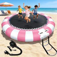 Trampoline flottant gonflable d'extérieur en PVC bleu, forme et taille personnalisées, pour usage domestique