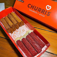 Emballage écologique pour boulangerie : boîte à crêpes, mini-crêpes, gâteaux, gaufres, pâtisseries, churros avec support pour coupelle de sauce