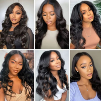 Perruque U-Part sans colle, qualité 12A, cheveux humains vierges brésiliens, ondulés, double épaisseur, 13*4