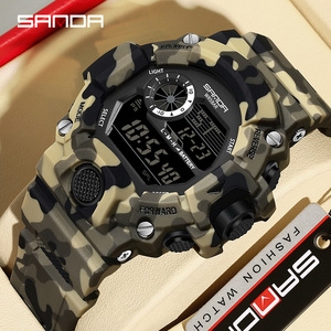 Reloj Electrónico de Lujo Sanda 2183 para Hombre, Deportivo, Resistente al Agua, con Correa de Silicona de Camuflaje - Product Image 4