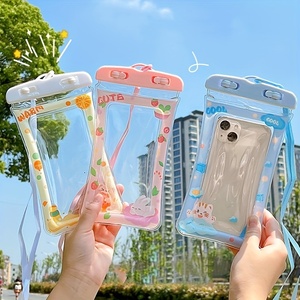 กระเป๋าใส่โทรศัพท์กันน้ำ PVC ลายการ์ตูนพร้อมหน้าต่างโปร่งใสสีชมพูและสีขาวสำหรับใช้กลางแจ้ง - Product Image 2