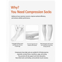 Chaussettes de compression unisexes pour activités de plein air, chaussettes de sport longues jusqu'au genou, chaussettes élastiques à compression du mollet pour la course à pied et le cyclisme