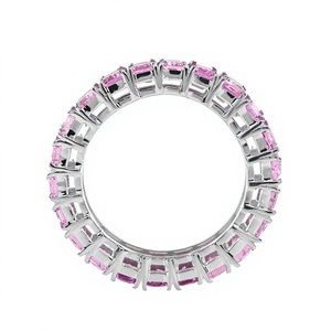 Bague solitaire en saphir rose naturel en argent sterling 925 - Product Image 4