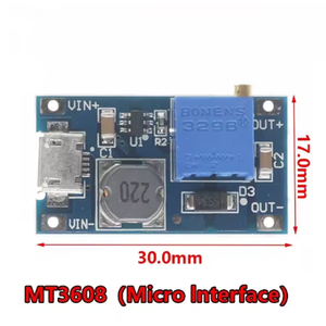 MT3608 dc-dc可调升压模块2A升压板升压模块，带微型USB 2V-24V至5V 9V 12V 28V - Product Image 4