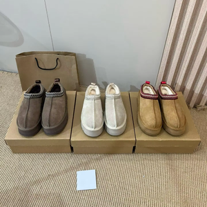 Bottes de Neige d'Hiver UGGS, Mules et Pantoufles de Maison Chaudes pour Femme, Cachemire, Semelle Épaisse, Modèle Tasman - Product Image 1