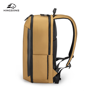 Kingsons Laptop <b>Backpack</b> 20-35L Lightweight Unisex Everyday Use Solid Color Khaki <b>Black</b> - Product Image 2