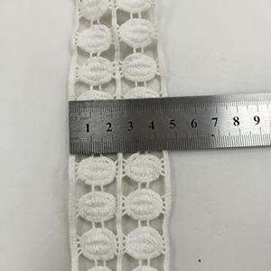 Encaje de Tela Blanca con Bordado Personalizado del Fabricante para Decoración de Ropa - Product Image 5