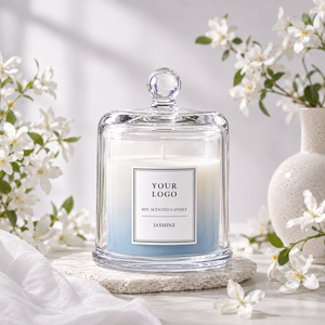 Ensemble de bougies artisanales au jasmin <span class=keywords><strong>et</strong></span> au soja avec logo personnalisé LF, cadeau personnalisé pour les enseignants, les meilleurs amis, les amateurs de plantes - Product Image 2