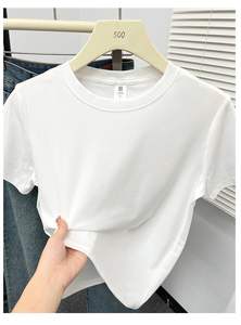 2025 été nouveau haute qualité décontracté t-shirt Sexy à manches courtes manches mode tendance solide femmes vêtements Y2k hauts - Product Image 4