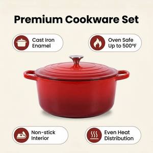 7Pcs Enamel Cast Iron Cookware <strong>Set</strong> <strong>Non</strong> <strong>Stick</strong> Eco Friendly Dutch Oven <strong>Saucepan</strong> Combo Premium Home Kitchen Cooking Pots <strong>Set</strong> - Product Image 5
