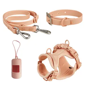 Ensemble de harnais pour chien en néoprène personnalisé collier de chien en PVC imperméable laisse collier de chien écologique LOGO de couleur personnalisée gilet pour animaux de compagnie