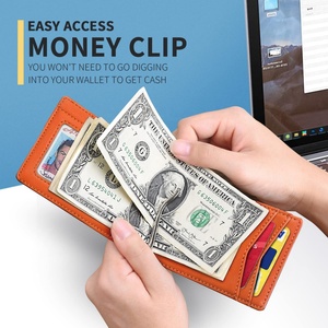 High Quality Front Pocket <b>Wallets</b> <b>RFID</b> Blocking Bifold Credit Card Holder Mens Slim Money Clip Leather <b>Wallet</b> - Product Image 3