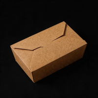 Boîte en papier kraft carrée de luxe biodégradable et recyclable de 32 oz, conteneur jetable pour la restauration rapide à emporter pour restaurants et fêtes