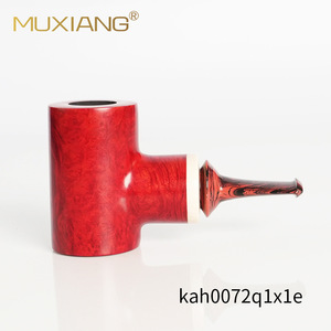 Muxiang Tobacco Pipe Bent Type Sandblasted Wood With Vulcanized Rubber Mouthpiece For Smoking - Product Image 4