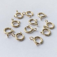 Vente flash Bracelet en or 14 carats plaqué or Anneaux à ressort Fermoirs 5 mm 5,5 mm 6 mm 7 mm pour la fabrication de bijoux et de colliers