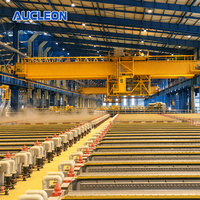 Grue à double poutre télécommandée sans fil avec grappin pour le transfert de matériaux en usine, atelier et entrepôt