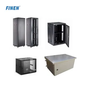 FINEN Factory Best Price Mesh/Glass Door 2~47u Customizable Wall Mount / Floor Type Network Server Rack Cabinet