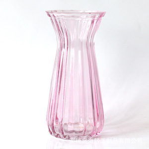 Jarrón transparente nórdico Vertical arreglo de vidrio cristal Vasa colorido para flor hidropónica logotipo personalizado aniversario - Product Image 3