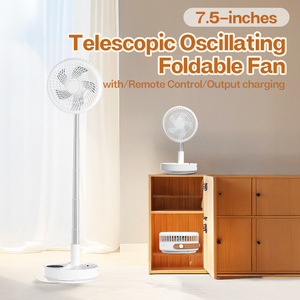 7.5-Inch Rechargeable USB Remote Control Oscillating Adjustable Height DC Brushless Motor Household <b>Outdoor</b> Car RV Fan Phone - Product Image 5