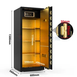 wholesale large size convenient fingerprint digital lock caja fuerte metal money drawer biometric safe