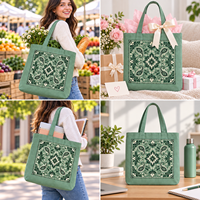 Sac fourre-tout en toile grand format avec impression de logo personnalisé, OEM, souvenirs des Émirats arabes unis, Dubaï, style Tatreez Palestine, sac à bandoulière pour le shopping