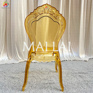Silla de resina de plástico transparente sin brazos para boda, silla de boda de color ámbar, transparente, para fiesta - Product Image 2