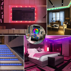 12V Flexible RGB <b>Smart</b> LED Strip Music Sync App/Remote Control PVC IP54 CRI80 30 LEDs/m LED Strip <b>Light</b> - Product Image 4