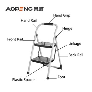 Échelles pliantes en acier de haute qualité pour usage domestique, nouveau style, 2 marches, <span class=keywords><strong>prix</strong></span> bas, 150 kg, échelles en acier - Product Image 6