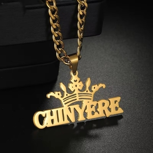 Collier pour homme style hip-hop, personnalisé avec un nom, en acier inoxydable, chaîne cubaine épaisse - Product Image 3