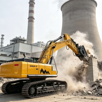 Excavatrice sur chenilles SH600 de 55 tonnes et 400 CV prête pour les sites miniers, tracteur-pelleteuse hydraulique lourde pour les projets de terrassement en carrière