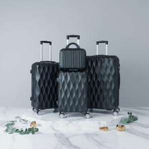 Lot de 4 valises rigides en ABS, plusieurs tailles, roulettes silencieuses, personnalisables, bagages à main sur roulettes - Product Image 6