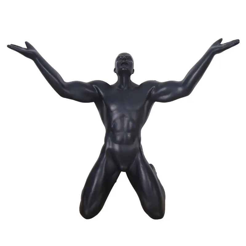 Escultura decorativa de resina para hombre, escultura musculosa desnuda para decoración del hogar, tallado de escritorio