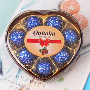 Boîte cadeau personnalisée certifiée HALAL, chocolats en forme de boule en or massif, fourrés aux noisettes, vente directe d'usine pour la Saint-Valentin - Product Image 4