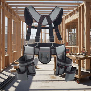 Cinturón de herramientas ajustable de alta resistencia con 22 bolsillos, tirantes, hebilla de acero, organizador de delantal de trabajo para hombre - Product Image 2